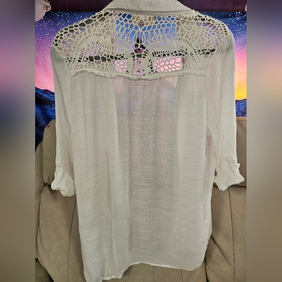 Linen Blouse L Women's Lavish Half sleeve no stains or rips - Picture 5 of 8